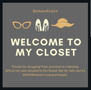 Welcome and thanks for shopping my closet!
